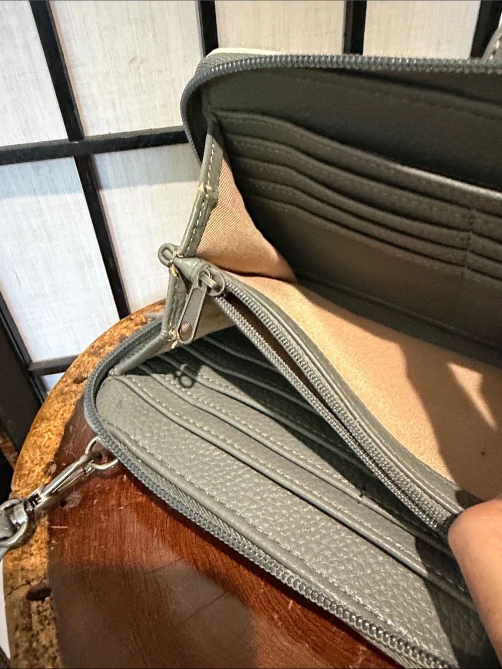 The Sak Iris Navy White Blue wristlet Crochet Detail crossbody wallet NEW